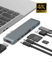 USB C Hub 7 in 1 - USB splitter - USB C dock - USB 3.0 - 4K UHD HDMI - Macbook Pro / Air  - Interhub