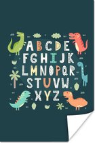 Poster Illustratie alfabet met dinosaurussen - 60x90 cm