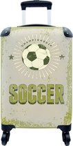 MuchoWow® Koffer - Quotes - Soccer - Championship - Voetbal - Vintage - Sport - Past binnen 55x40x20 cm en 55x35x25 cm - Handbagage - Trolley - Fotokoffer - Cabin Size - Print