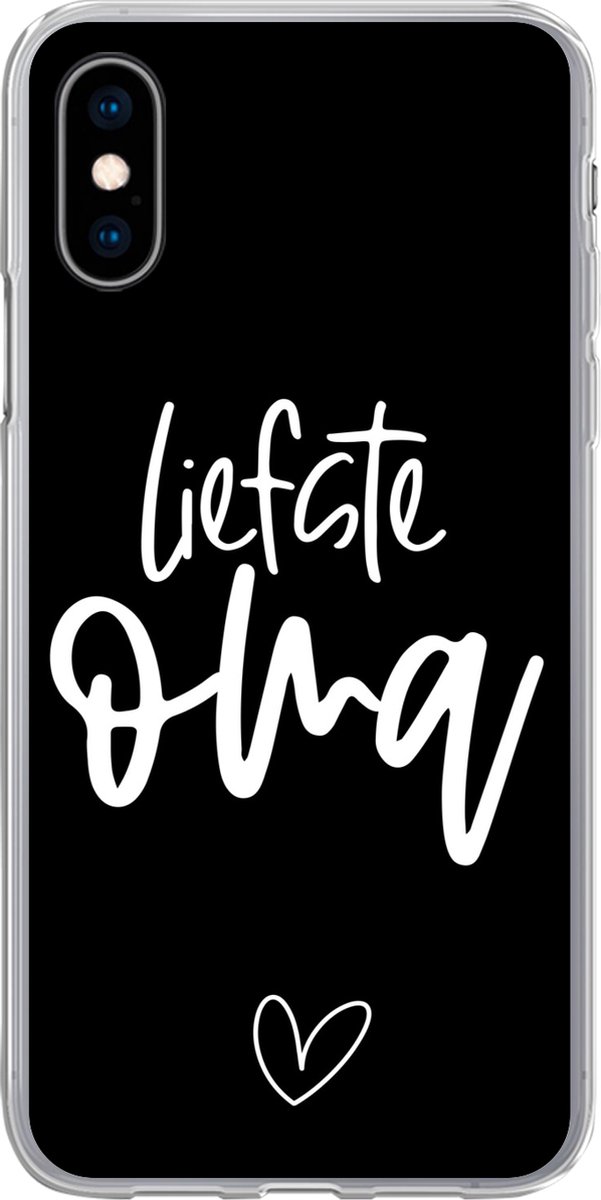 Telefoonhoesje Geschikt voor iPhone X hoesje - Spreuken - Liefste oma - Oma - Quotes - Siliconen Telefoonhoesje Telefoonhoesje
