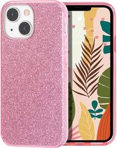 Apple iPhone 13 Back Cover Telefoonhoesje | Roze | TPU hoesje | Glitter