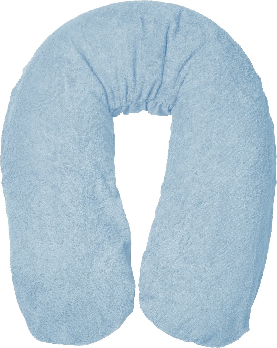 Form Fix XL Voedingskussenhoes - Body Pillow Kussensloop - Zwangerschapskussen hoes - Zijslaapkussen hoes - Badstof/Katoen Hoes - Soft Blue