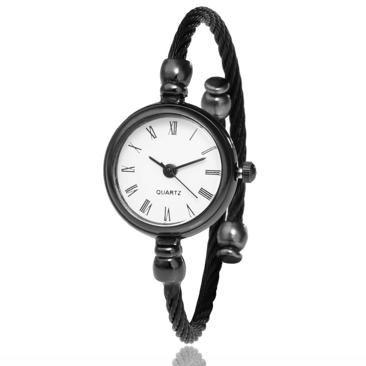 Iron Horloge | Zwart - Wit | Staal | Ø 20 mm | Fashion Favorite