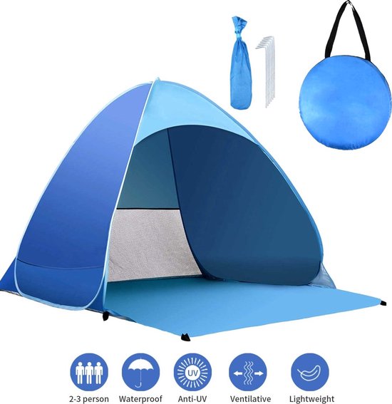 Pop-up tent - 2/3-Persoons - Blauw