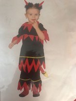 Carnavalkostum verkleedkleding baby devil M104  rode duivel met zwart 2dlg