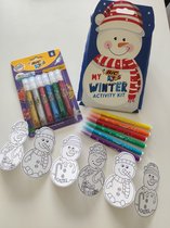 BIC My Winter Activity Kit - Winterse Knutselset Sneeuwmanslingers voor kinderen - met BIC Glitter - Kleurpotloden en Kleurstiften - AFGEPRIJSD