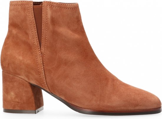 Van Dalen Avila enkellaars op hak suede Cognac 38 bol