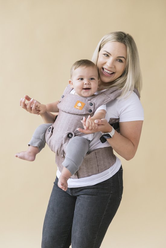 Tula Explore Draagzak Baby Linen Aubergine - ergonomische draagzak vanaf geboorte