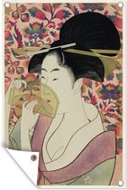 Tuinposters buiten Japan - Vrouw - Kimono - 60x90 cm - Tuindoek - Buitenposter