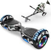 Microgo Hoverboard 6.5 Inch | Krachtige Motor | Sier LEDs | Bluetooth Speaker | Camouflage + Kart Camouflage