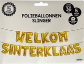 3BMT Sinterklaas Versiering - Slinger - Welkom Sinterklaas - Gouden follieballonnen slinger