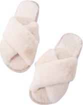 Slipper Pantoffels - Creme - Fluffy