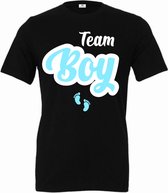Shirt voor een gender reveal party-Team Boy met babyvoetjes-Maat M