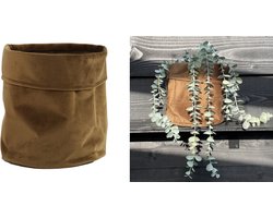 Plantenzak - bruin - suede fluweel velvet velours - plantenp