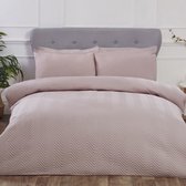 Dekbedovertrek Pinsonic chevron blush roze / Lits-jumeaux