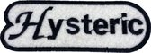 Hysteric Tekst Strijk Embleem Patch Zwart Wit 10 cm / 4 cm / Zwart Wit