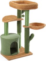 Kamyra® Cactus Krabpaal met Kattenmand voor Katten - Kattenspeelgoed - Geschikt voor Kittens - 90.5 CM