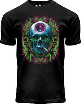 Fox Originals Neon met Blacklight Yin Yang Skull Essentials Heren T-shirt Maat XL