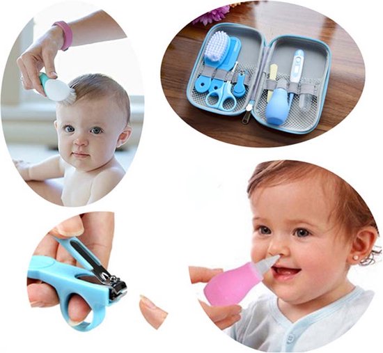 9-delige Baby Verzorgingsset - ROZE - Baby Borstel - Baby Verzorgingsproducten - Nagelset - Manicure set - Kraam cadeau - Incl. Opberg/-Reisdoosje — afbeelding 2
