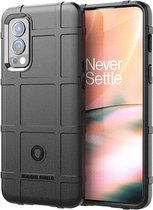 OnePlus Nord 2 Hoesje - Rugged Shield TPU Gelcase - Zwart - GSM Hoesje - Telefoonhoesje Geschikt Voor: OnePlus Nord 2