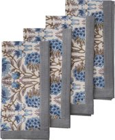 Bungalow katoenen servet 45 x 45 cm Deoli Topaz, set van 4 stuks