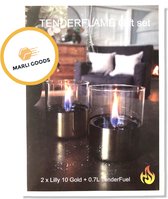 Marli Goods - Tenderflame - Giftset: 2X Tenderflame (sfeerlicht) + 0,7L TenderFuel - Goud