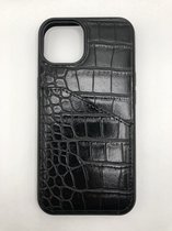 Hoogwaardige Slangenprint Back Cover met pasjes vakje - geschikt voor iPhone 13 Pro - Zwart