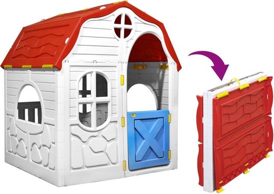 vidaXL Speelhuis inklapbaar met deuren en ramen | bol.com