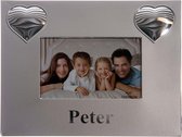 Fotolijst frame kader (25x20)cm | babyshower | harten | Peter | Aluminium | zilverkleur | bedankje | decoratie