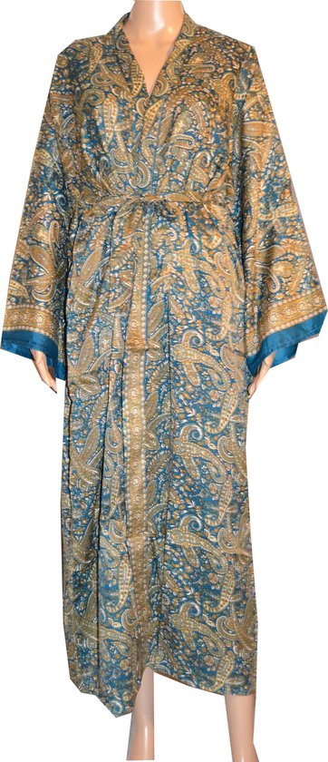 Zijde kimono Silk Kaftan Dames Bohemian patroon Kamerjas | bol.com