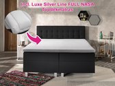 UPGRADE: Complete Bed met opbergruimte + LUXE SILVER LINE FULL NASA TOPDEKMATRAS - 140x200 cm - Pocketvering matrassen - Dreamhouse Ilse - Twijfelaar bed met opbergruimte