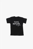 Toys before boys T-shirt Black – maat 56