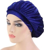 FRESHCOUPES Velvet Bonnet - Marineblauw - Geschikt voor optimale bescherming van jouw haren
