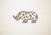 Line Art - Neushoorn - XS - 14x30cm - Eiken - geometrische wanddecoratie