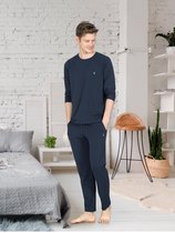 Jiber - Pyjama Set Voor Heren Donkerblauw - L