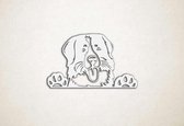 Wanddecoratie - Border Collie met poten - XS - 18x30cm - Wit - muurdecoratie - Line Art