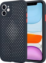Shieldcase siliconen hoesje met gaatjes geschikt voor Apple iPhone 11 - zwart