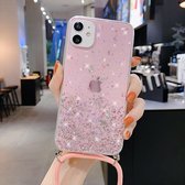 ShieldCase Glitter hoesje met koord geschikt voor Apple iPhone 11 - roze