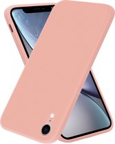 ShieldCase geschikt voor Apple iPhone Xr vierkante silicone case - roze - Siliconen hoesje - Shockproof case hoesje - Backcover case - Bescherming