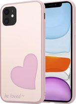 ShieldCase geschikt voor Apple iPhone 12 / 12 Pro - 6.1 inch hoesje met roze hartje