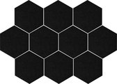 QUVIO Memobord Hexagon bulletin / Wandborden / Planborden / Wand organizer - Set van 10 tegels - Zwart