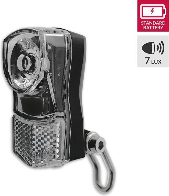 Fiets voorlamp van Lynx met heldere lens, zwart, 7 lux