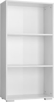 tectake® - Boekenkast houten boekenrek staande plank kantoorplank plank 3 vakken 60x30x115 cm - wit