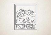 Wanddecoratie - Natuur Welcome - M - 67x60cm - Wit - muurdecoratie - Line Art