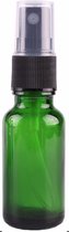 Groen sprayflesje 20 ml met spraydop/verstuiver - glazen sprayfles - aromatherapie - vervulbaar