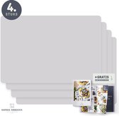 Placemats van Sophie Nordinn® - Placemat Vaxjo (Lichtgrijs) - Placemats Kunststof - Set 4 stuks - 30x40 cm