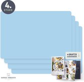 Placemats van Sophie Nordinn® - Placemat Vaxjo (Lichtblauw) - Placemats Kunststof - Set 4 stuks - 30x40 cm