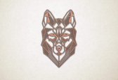 Line Art - Wolf 4 - S - 60x37cm - Multiplex - geometrische wanddecoratie