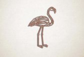 Line Art - Flamingo 4 - S - 60x41cm - Multiplex - geometrische wanddecoratie