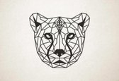 Line Art - Cheetah - L - 82x89cm - Zwart - geometrische wanddecoratie